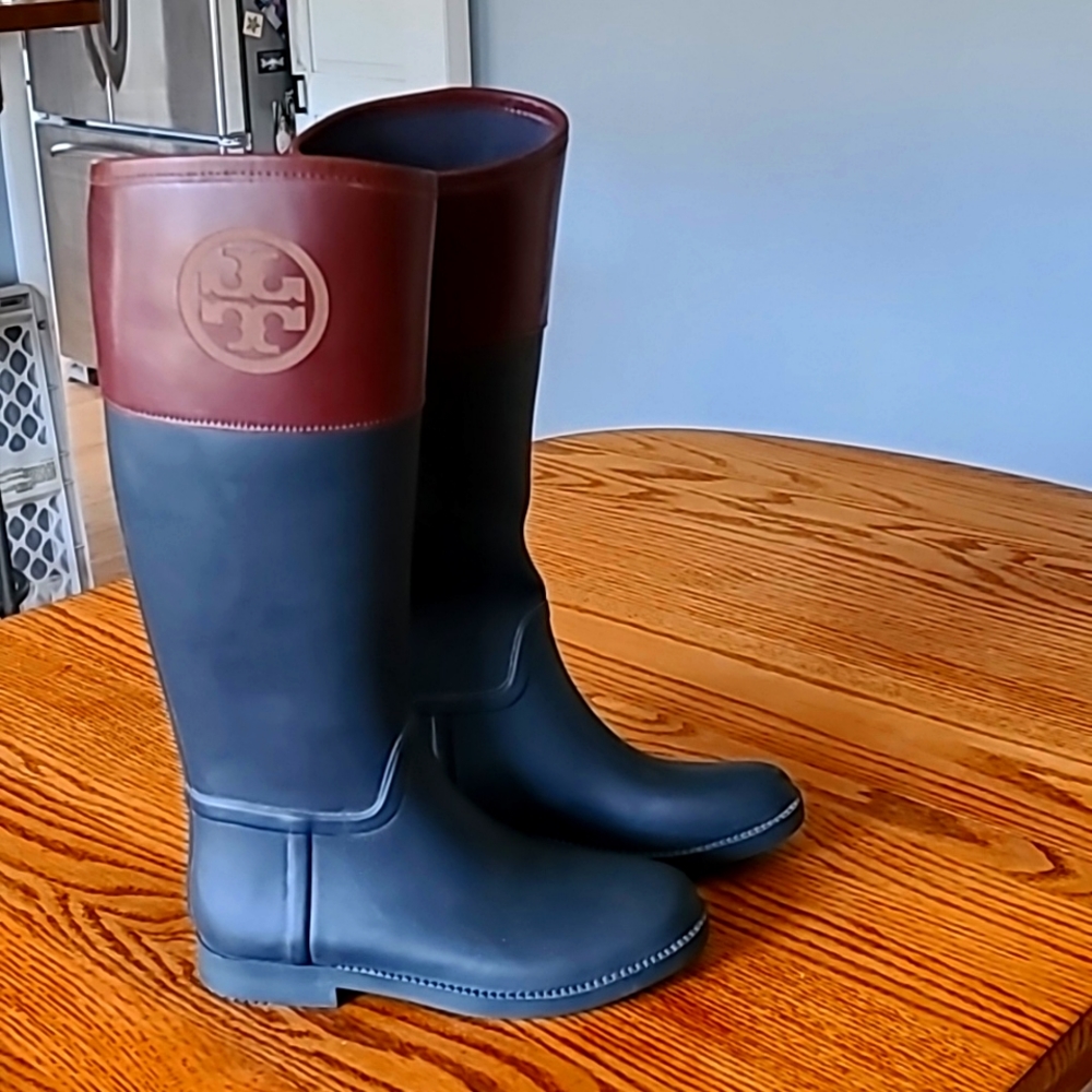 Tory Burch Tall Rain Boots Size 8
